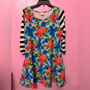 Size L Her She Floral and Striped Dress 👗